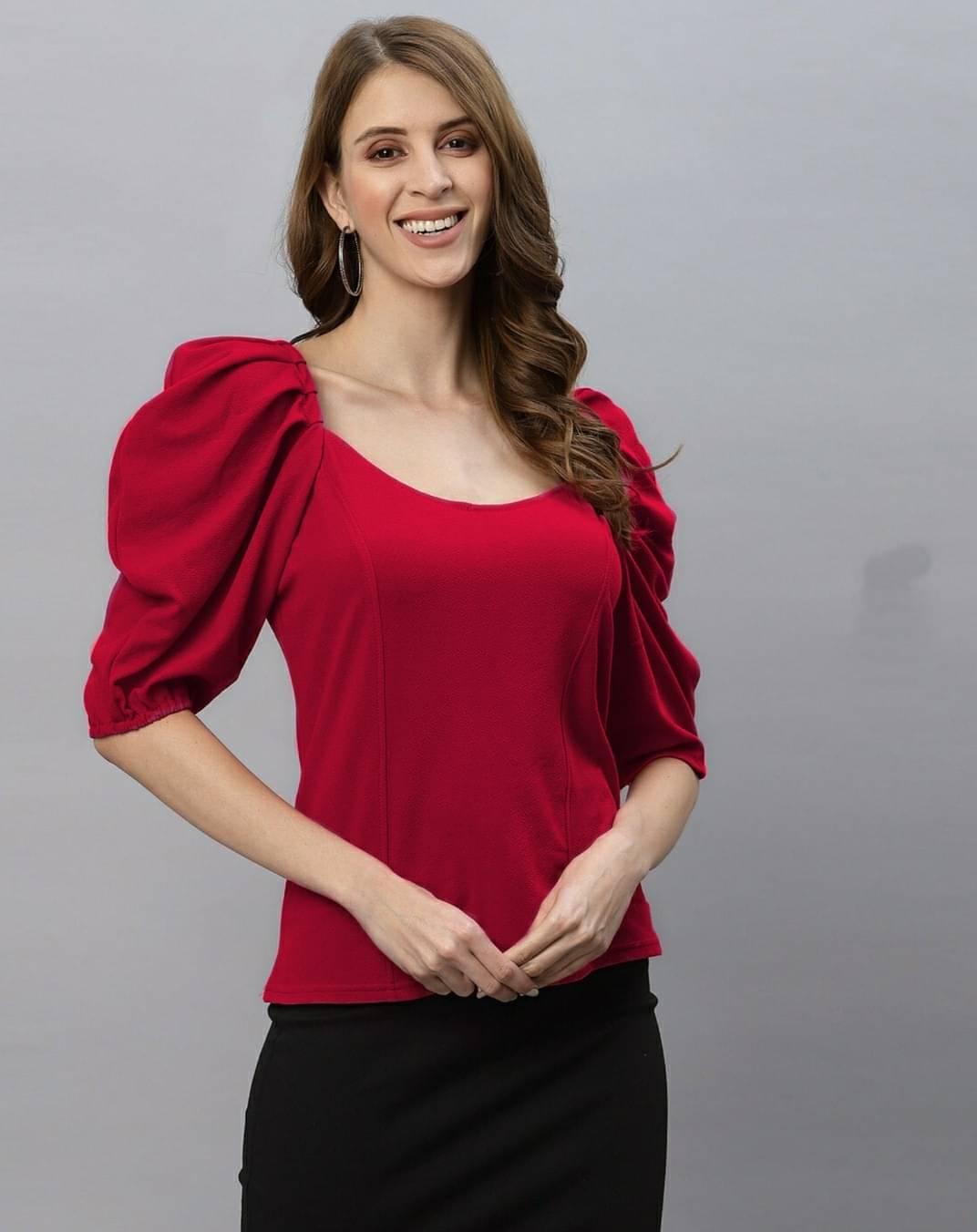     			NiloBerry Women's Lycra Regular Top ( Red )