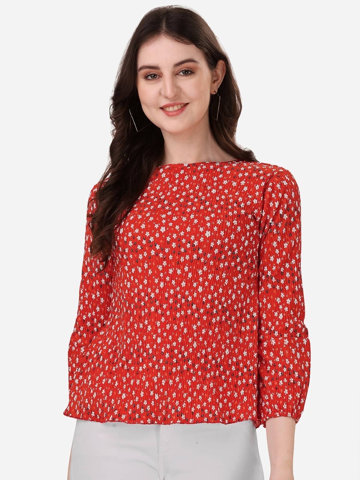     			NiloBerry Women's Polyester Regular Top ( Red )