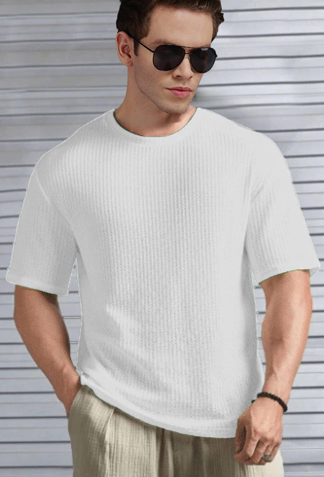     			Nyker Cotton Blend Regular Fit Solid Half Sleeves Men's Round T-Shirt - Grey ( Pack of 1 )