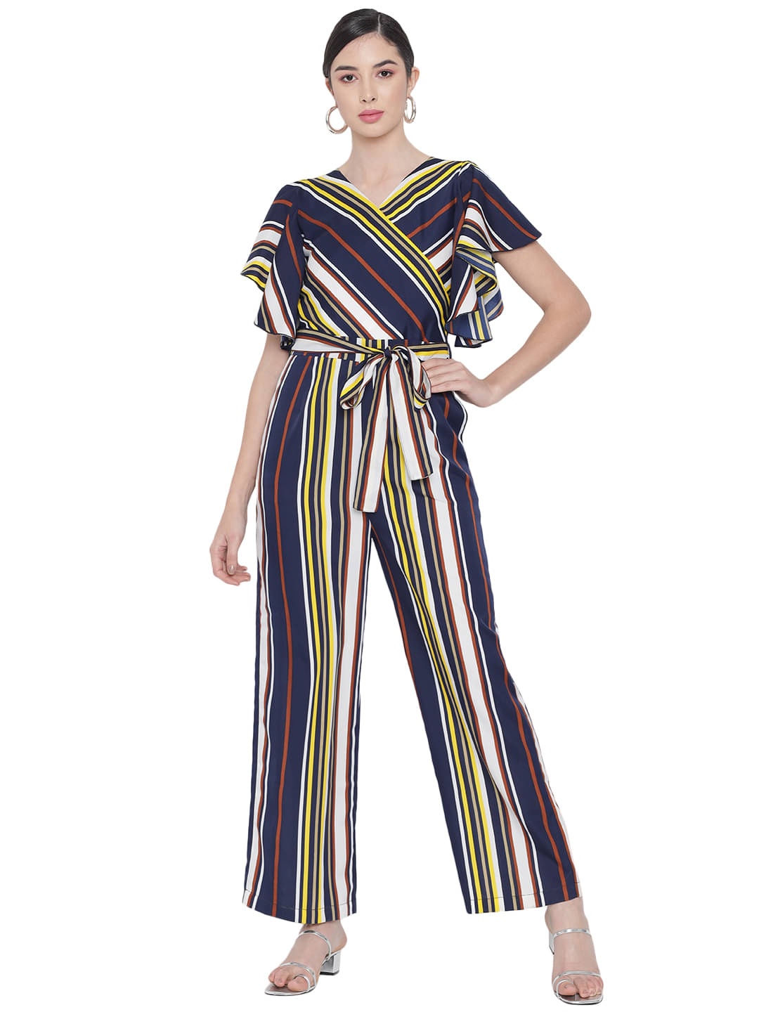     			OTIRA Blue Crepe Regular Fit Women's Jumpsuit ( Pack of 1 )