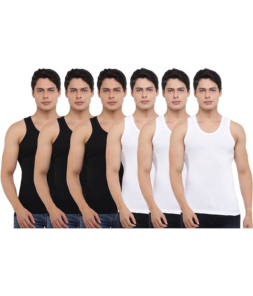 Dollar Bigboss Men's Pack of 6 Solid Combed Cotton Vest - Nightwear & Loungewear | Buy online on ZillyBuy