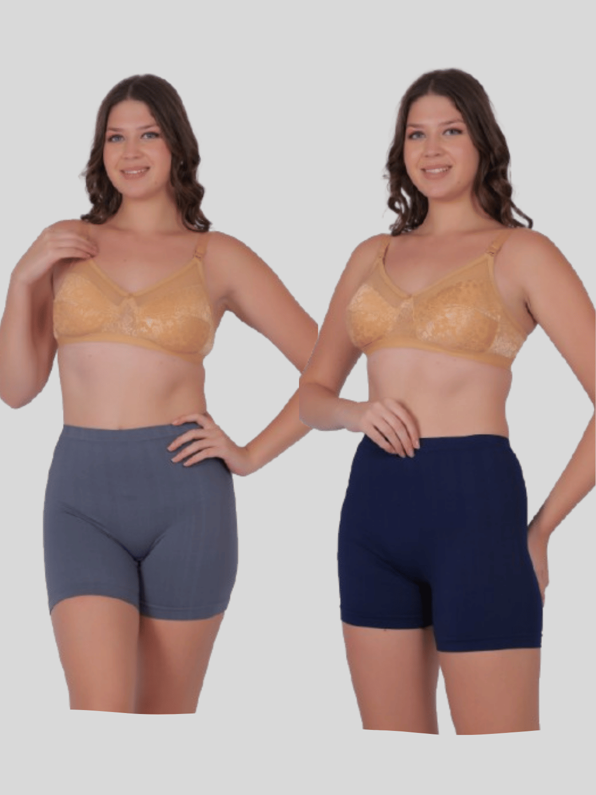     			Pia Trends Pack of 2 Cotton Blend Women's Tummy Tucker ( Grey,Navy Blue )