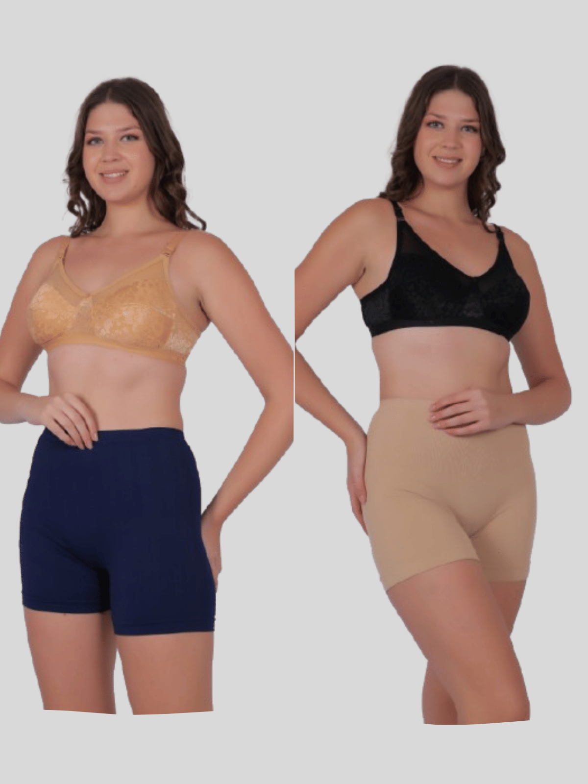     			Pia Trends Pack of 2 Cotton Blend Women's Tummy Tucker ( Navy Blue,Beige )