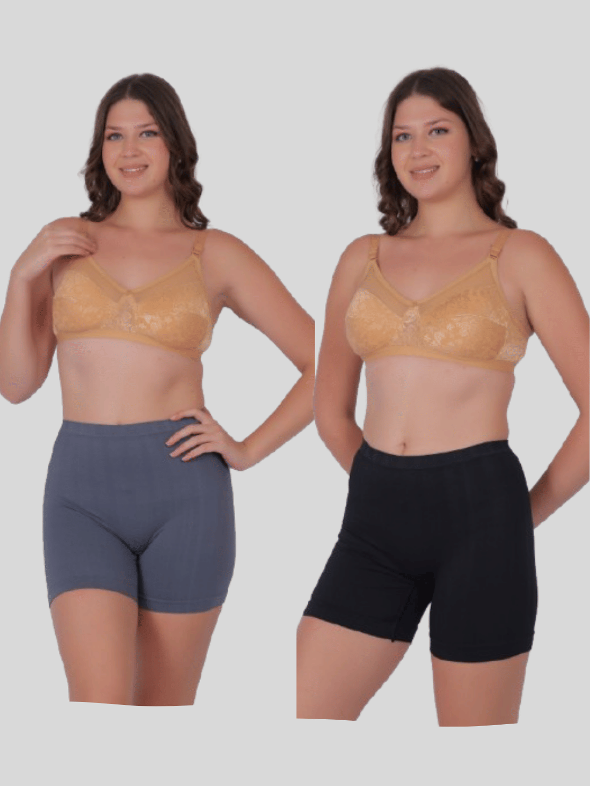     			Pia Trends Pack of 2 Cotton Blend Women's Tummy Tucker ( Grey,Black )