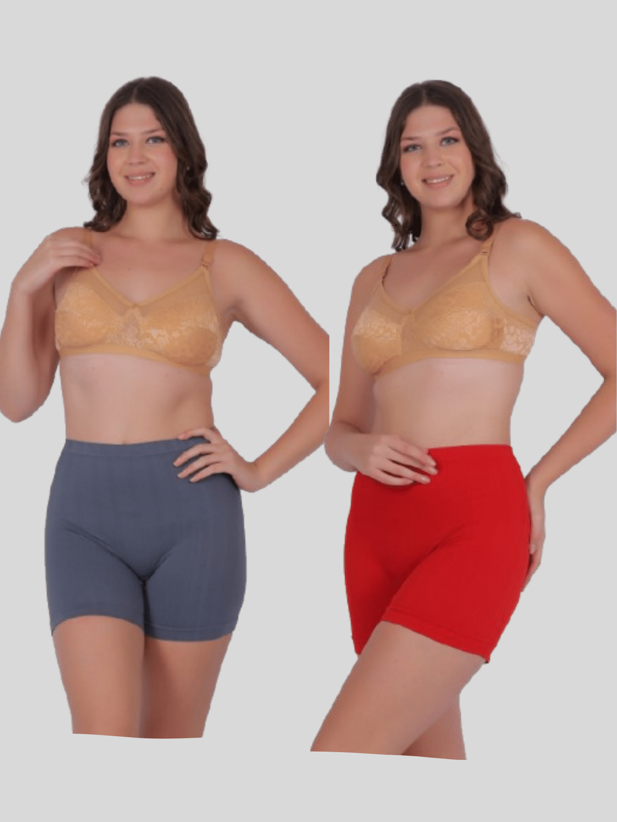     			Pia Trends Pack of 2 Cotton Blend Women's Tummy Tucker ( Grey,Red )