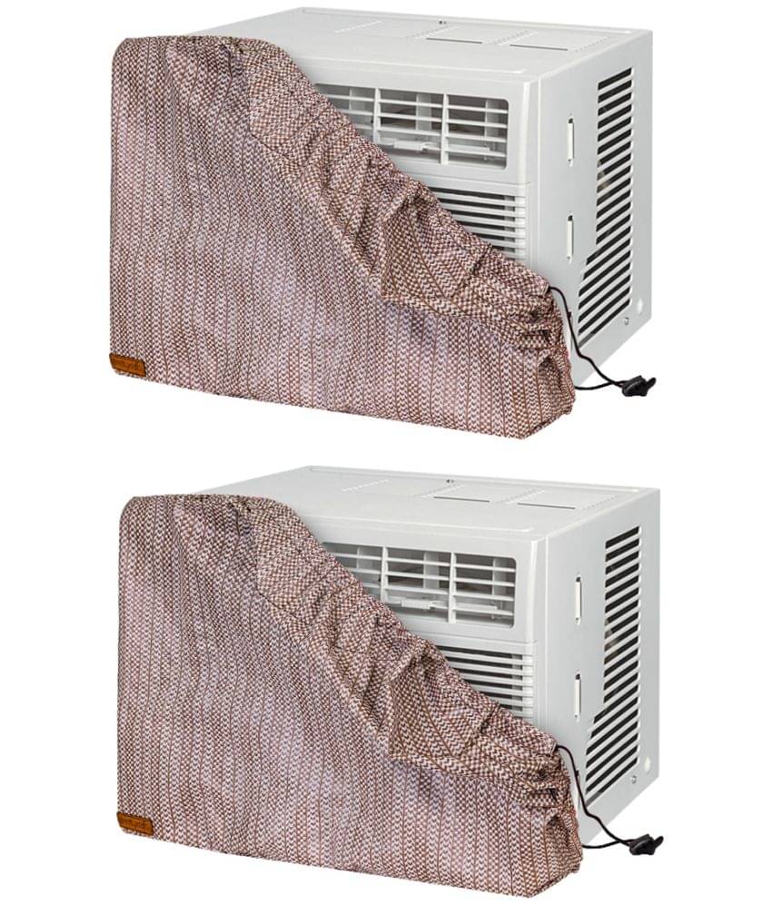     			PrettyKrafts Set of 2 Others Brown AC Cover for Tower AC