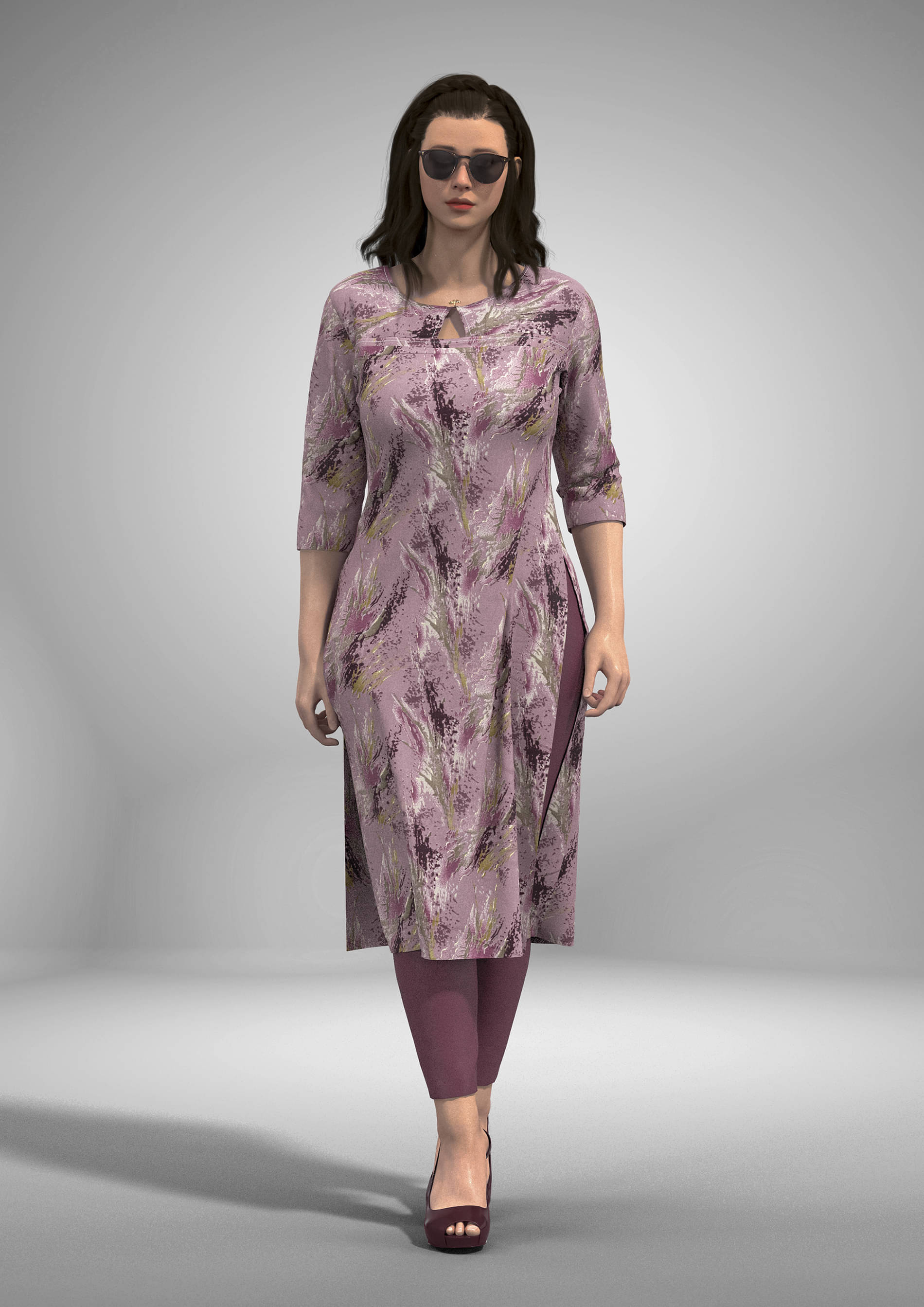     			RUIVASTRA Pack of 1 Viscose Rayon Printed Straight Women's Kurti - ( Multicoloured )