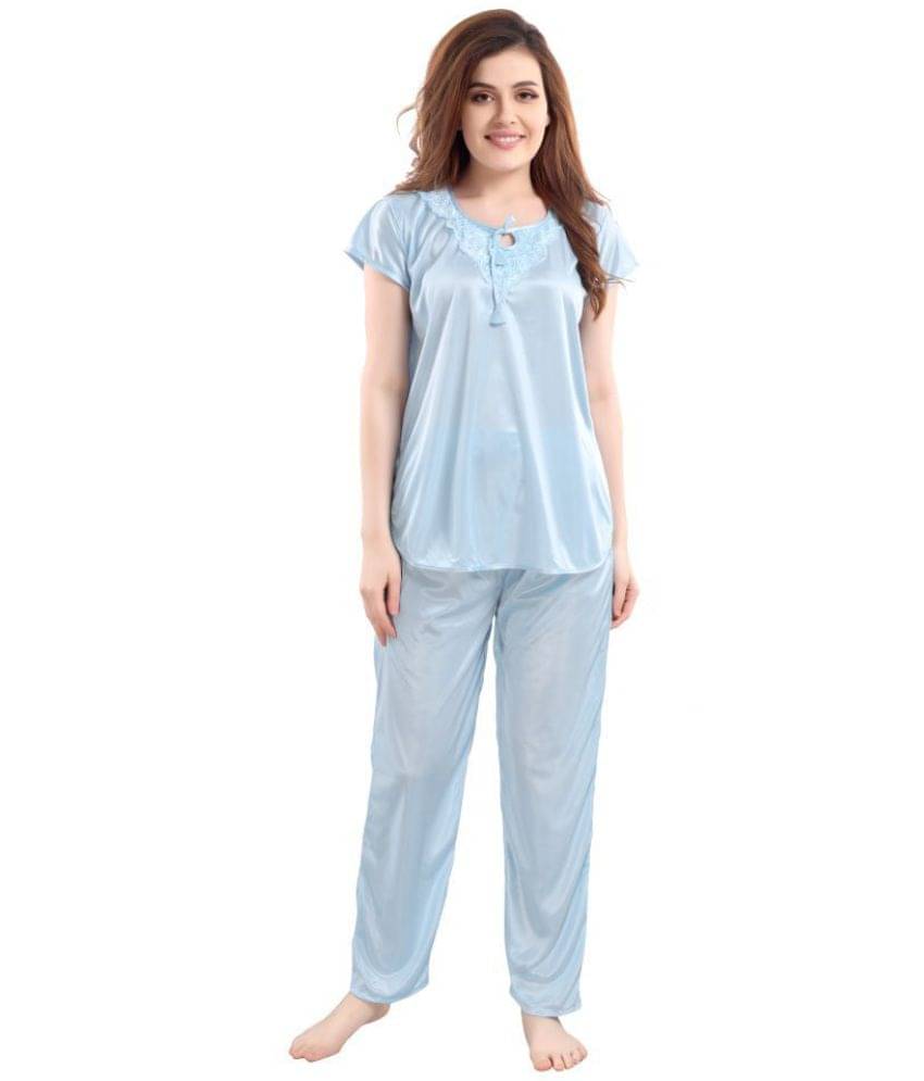     			Romaisa Satin Nightsuit Sets - Turquoise Pack of 2