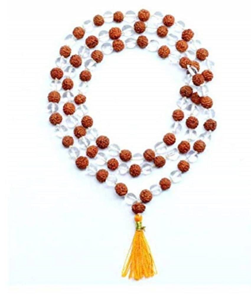     			Rudraksha Spathik Mala (108+1 Beads) 6-7mm