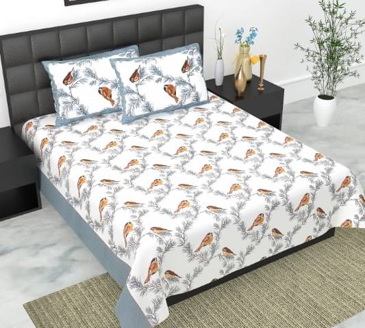 E Elma Cotton 1 Double Bedsheet with 2 Pillow Covers ( Grey ) E Elma Cotton 1 Double Bedsheet with 2 Pillow Covers ( Grey )