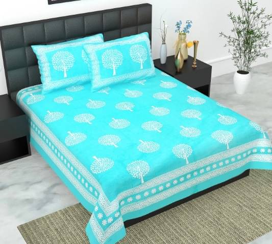 E Elma Cotton 1 Double Bedsheet with 2 Pillow Covers ( Green ) E Elma Cotton 1 Double Bedsheet with 2 Pillow Covers ( Green )