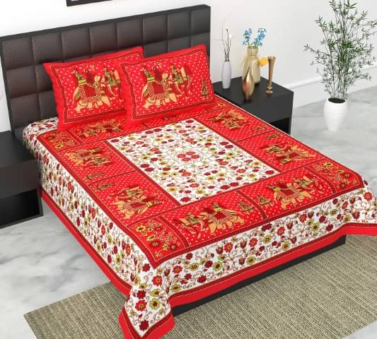 E Elma Cotton 1 Double Bedsheet with 2 Pillow Covers ( Green ) E Elma Cotton 1 Double Bedsheet with 2 Pillow Covers ( Green )