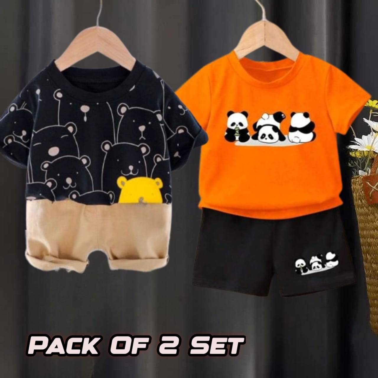     			SRP Pack of 2 Boys Cotton T-Shirt & Shorts Set ( Multicolor )
