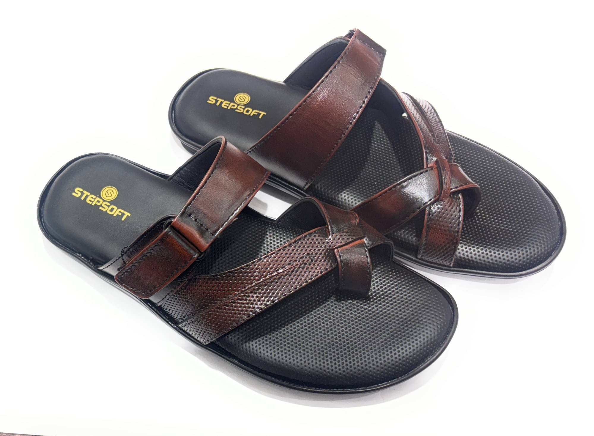     			STEPSOFT Tan Men's Thong Flip Flop