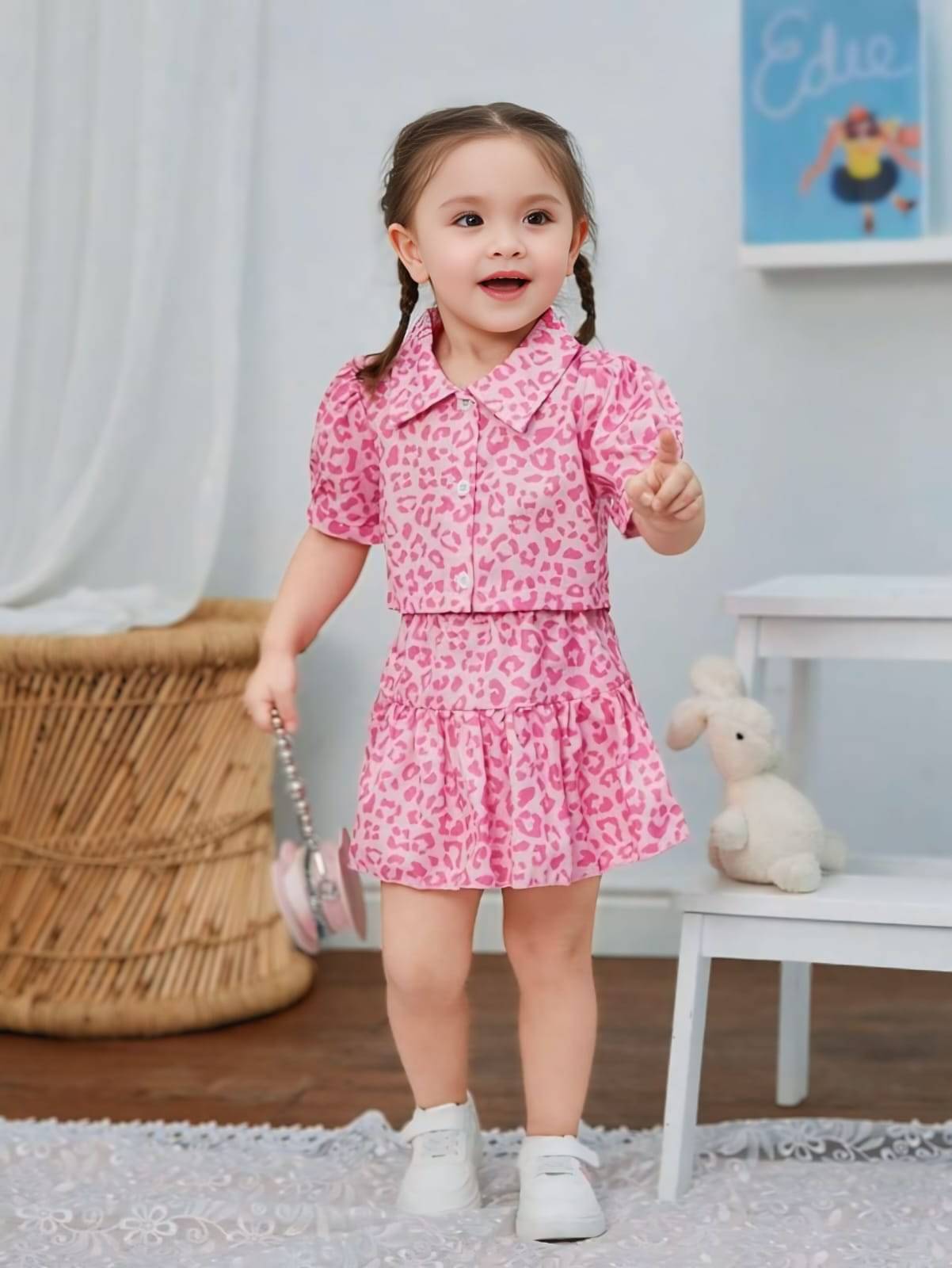     			Sk dresses Pack of 1 Baby Girls 100% Cotton T-shirt & Skirt ( Pink )