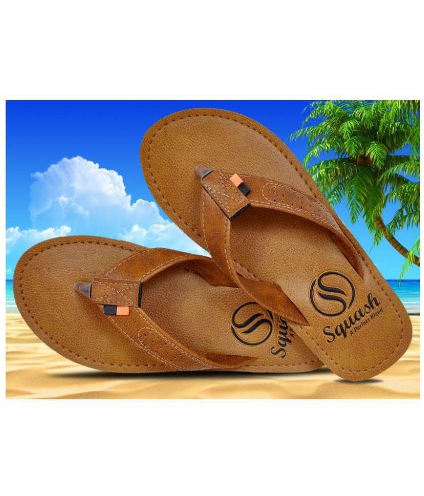     			Squash - Tan  Synthetic Thong Flip Flop