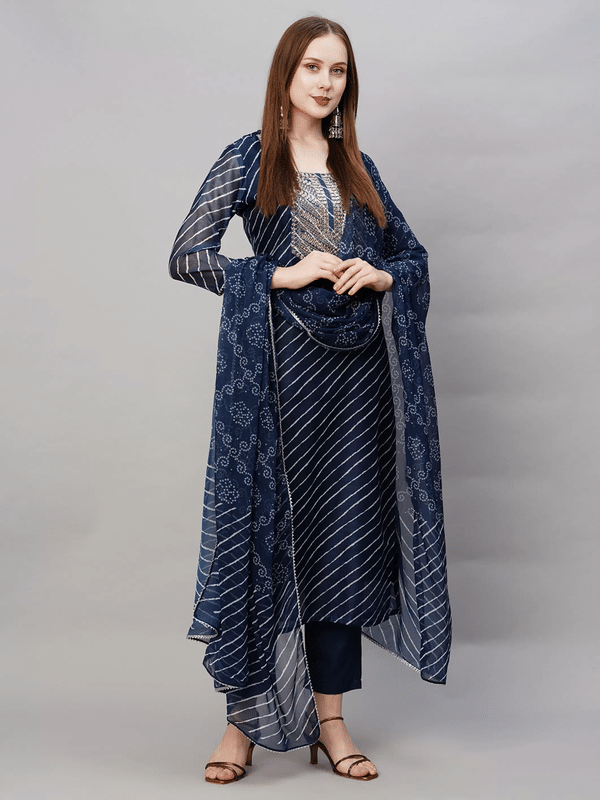     			Supar Sleave Viscose Solid Kurti With Pants Women's Stitched Salwar Suit - Blue ( Pack of 1 )
