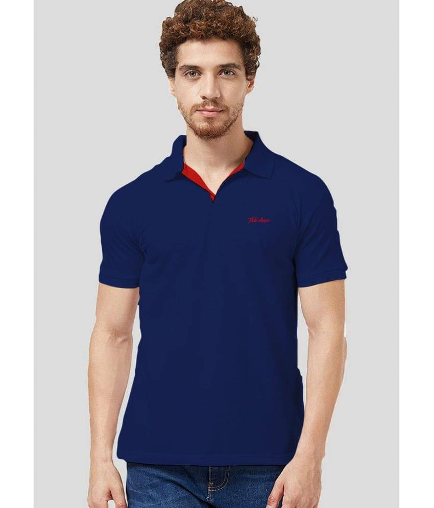 TAB91 Pack of 1 Polyester Regular Fit Solid Half Sleeves Men's Polo T Shirt ( Navy ) TAB91 Pack of 1 Polyester Regular Fit Solid Half Sleeves Men's Polo T Shirt ( Navy )