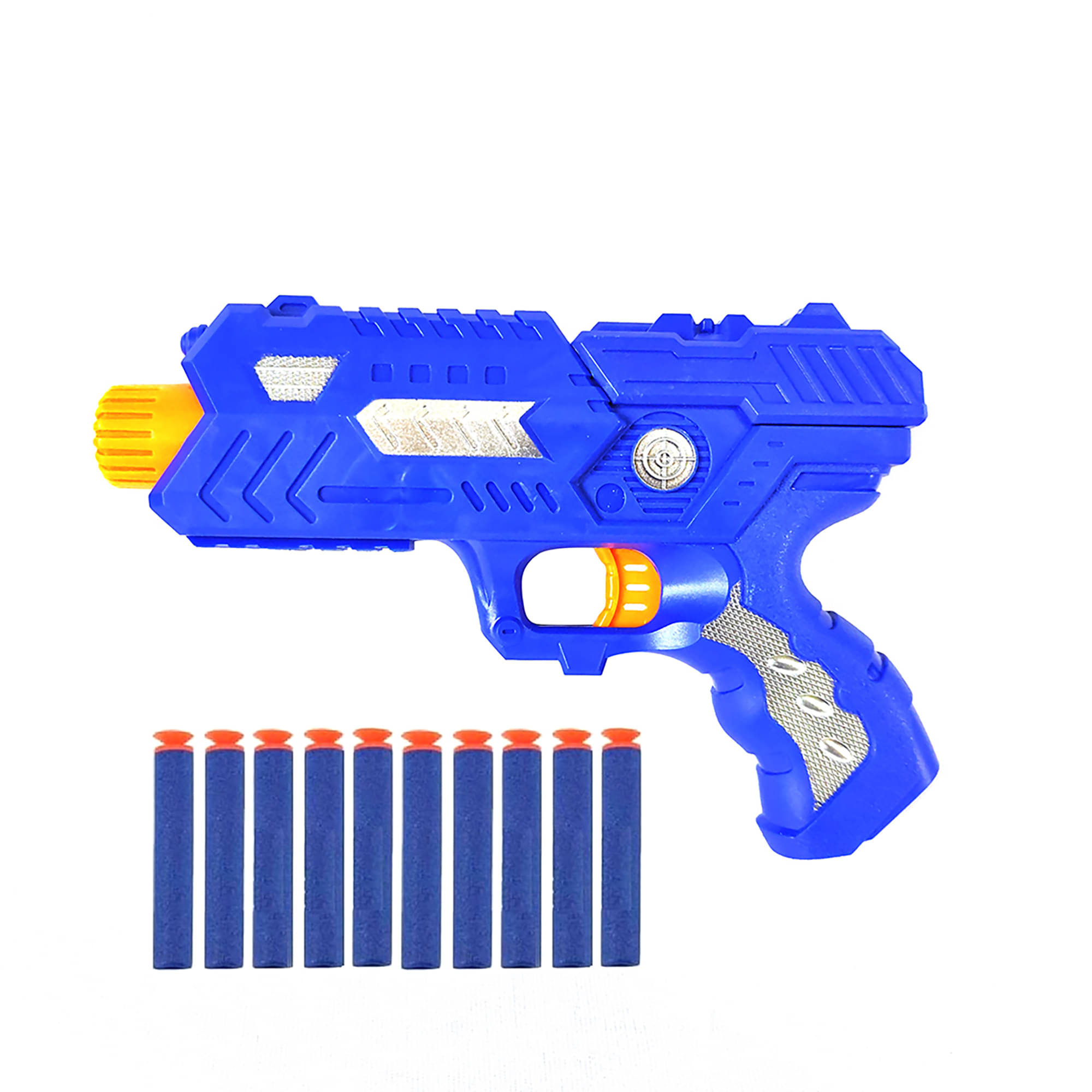     			TOY DEKHO Plastic Air Blaster Soft Shooting G-un Toy With 10 Foam Bullets For Kids, Manual Operation Soft Suction Bullets Toy G-un, Fun Target Shooting Game for Kids Boys Girls, Blue, 5+ Years  (Pack of 1)