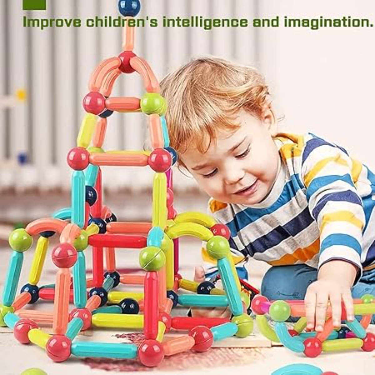     			TOY JUNCTION Magnetic Building Sticks Blocks Kids Toys(36 pcs), Learning Sticks and Balls, Activities Toys for Toddlers, Educational Magnet
