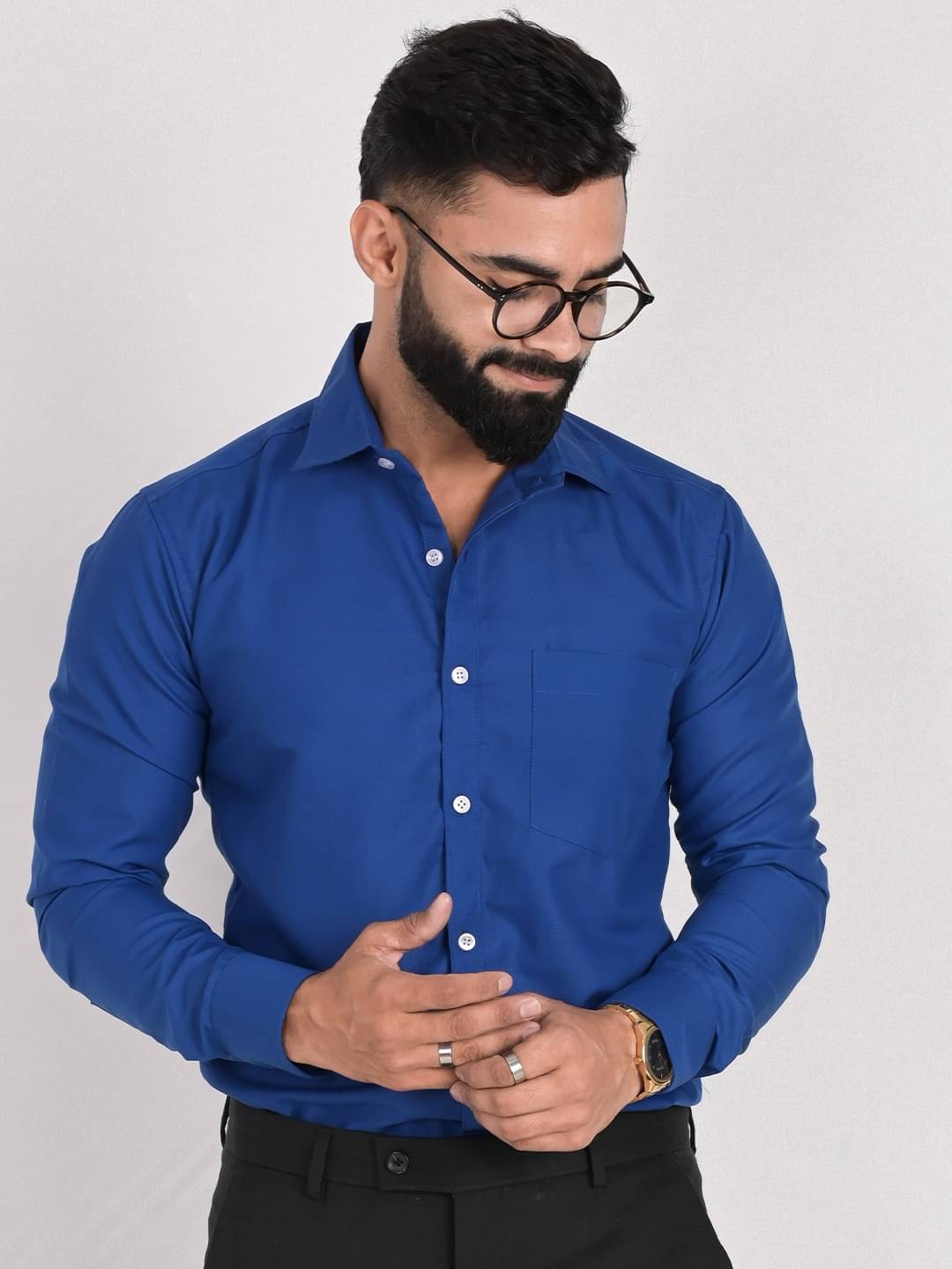     			VERTUSY 100% Cotton Regular Fit Solids Full Sleeves Men's Casual Shirt - Blue ( Pack of 1 )