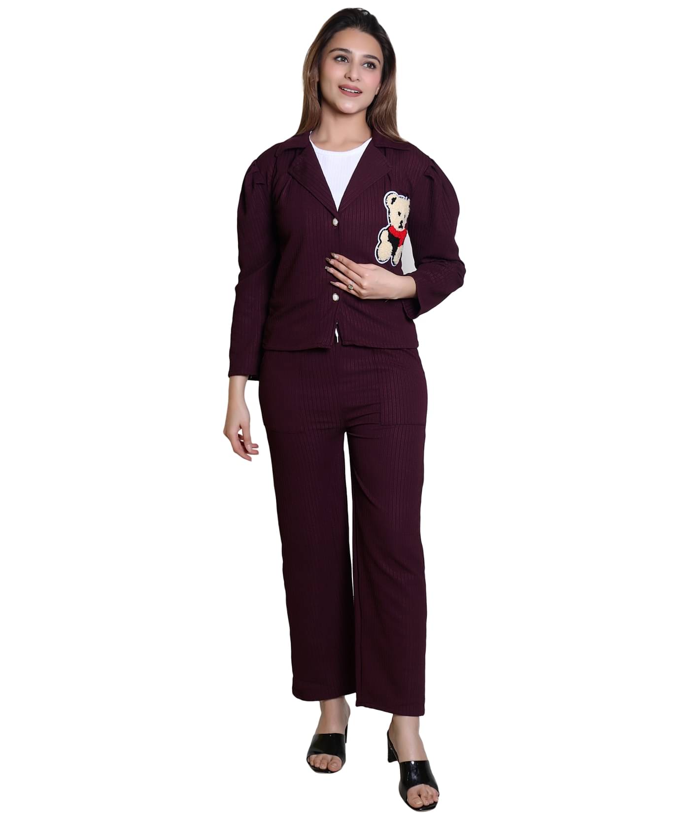     			Whyme Fashion Women Polyester Blend Solid T-shirt Dress ( Burgundy )