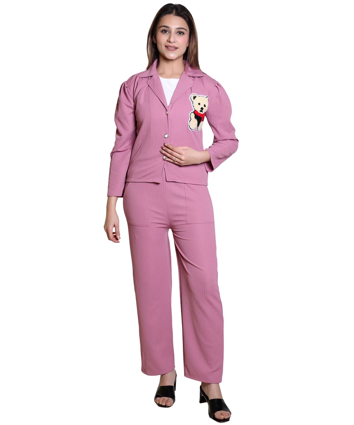     			Whyme Fashion Women Polyester Blend Solid T-shirt Dress ( Pink )