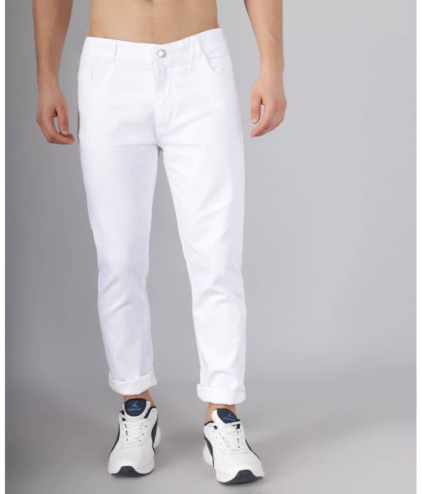 ZAYSH - White Cotton Blend Slim Fit Men's Jeans ( Pack of 1 ) - Jeans | Buy online on ZillyBuy