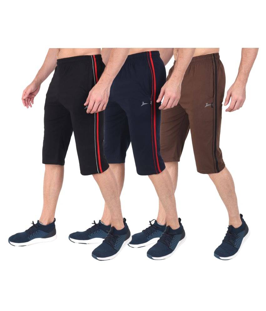     			Zeffit Multi 3/4ths Pack Of 3  Coffee , Black , Navy