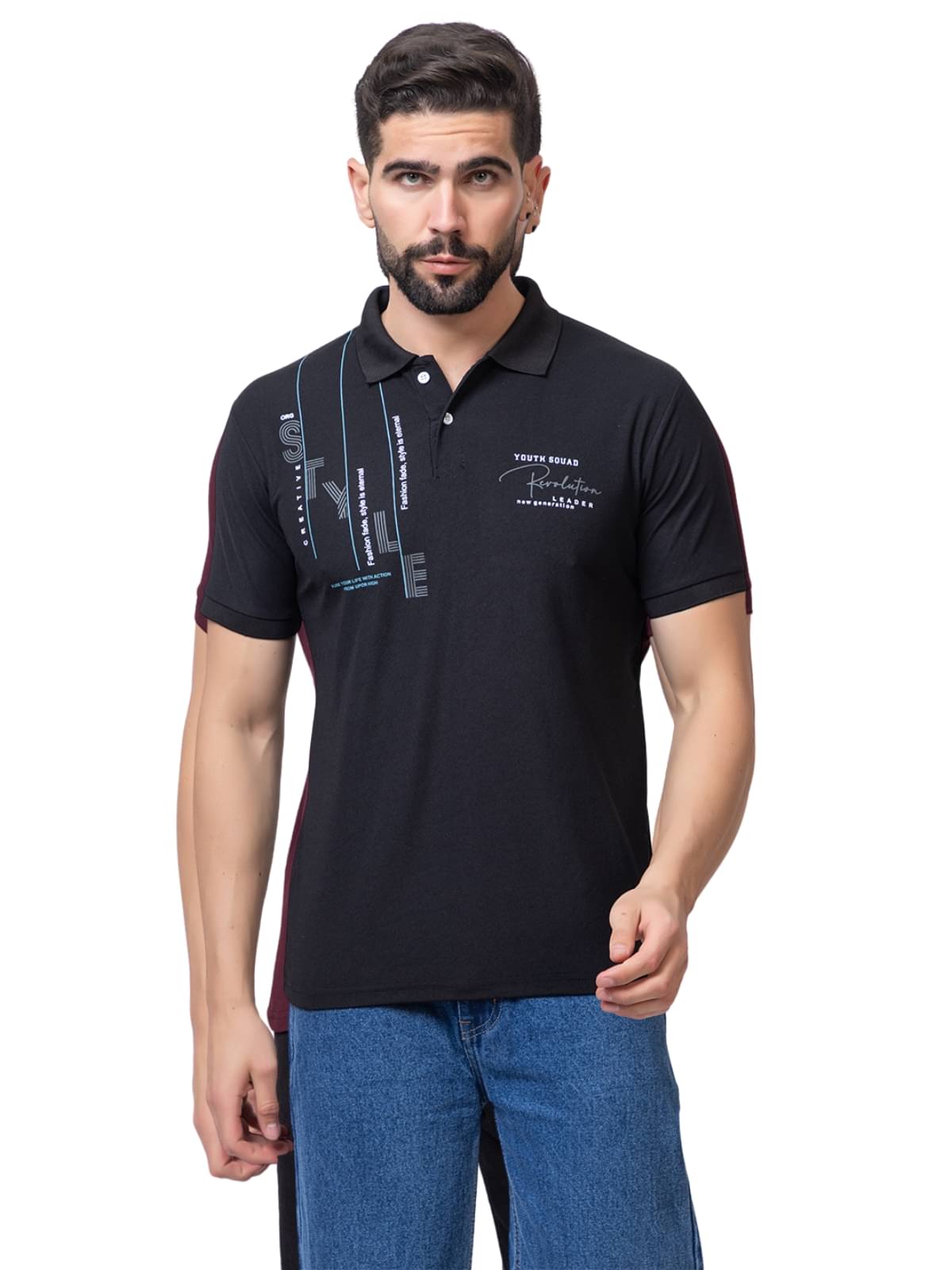 Zeffit Pack of 1 Polyester Regular Fit Printed Half Sleeves Men's Polo T Shirt ( Black ) Zeffit Pack of 1 Polyester Regular Fit Printed Half Sleeves Men's Polo T Shirt ( Black )