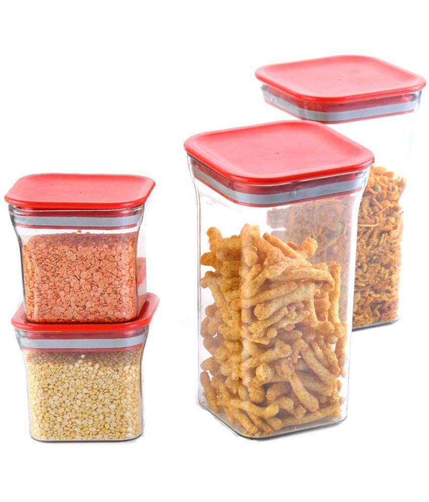 iview kitchenware - Red Polyproplene Food Container ( Pack of 4 ) iview kitchenware - Red Polyproplene Food Container ( Pack of 4 )
