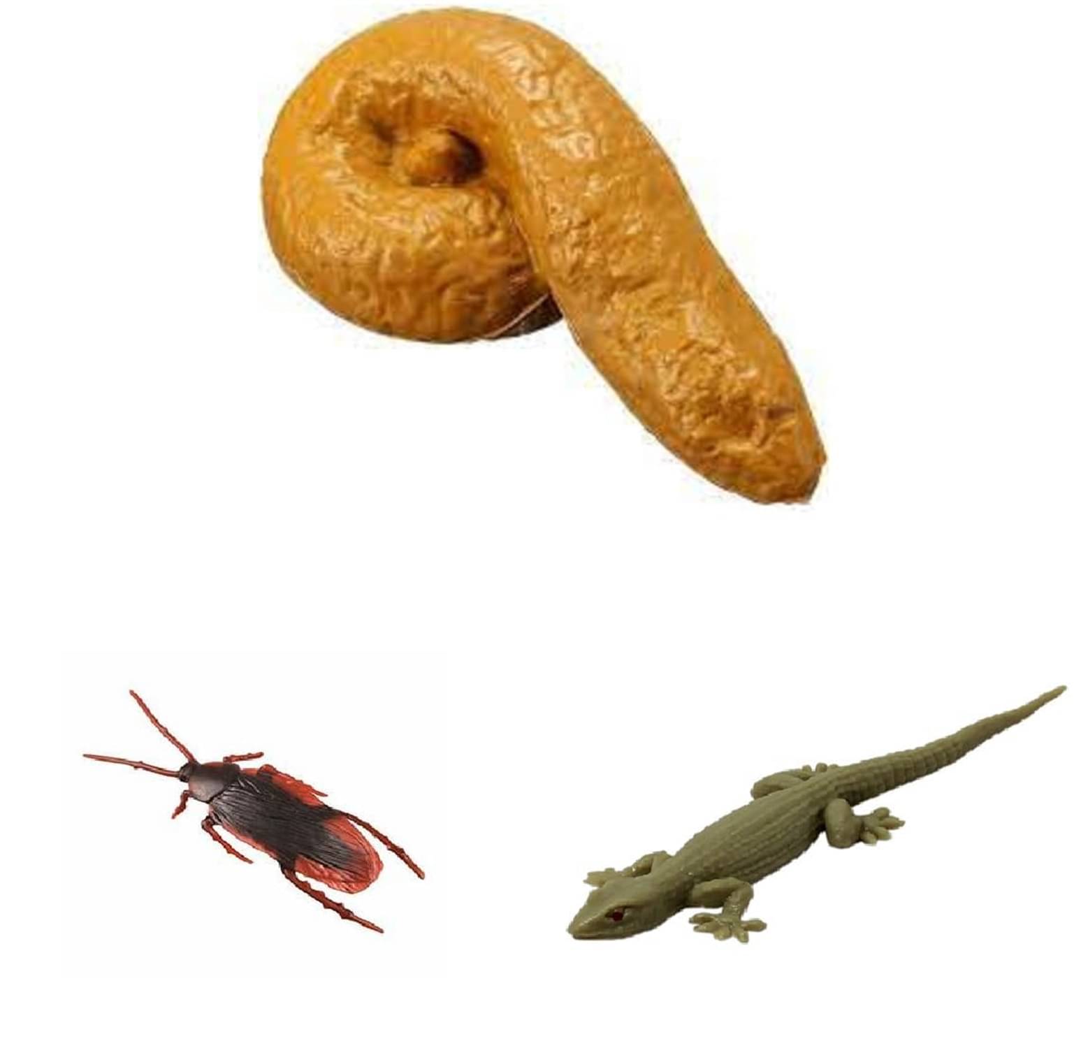pmw - Fake Poop Potty and Realistic Rubber Lizard & Cockroach Prank Jokes Funny Toys Novelty Gag Toy Potty Lizard Cockroach pmw - Fake Poop Potty and Realistic Rubber Lizard & Cockroach Prank Jokes Funny Toys Novelty Gag Toy Potty Lizard Cockroach