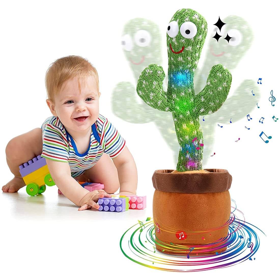     			pmw Talking Cactus for Kids Dancing Cactus Toys Can Sing Wriggle & Singing Recording Repeat What You Say Funny Education Toys Playing Home Decor Items for Kids, Green