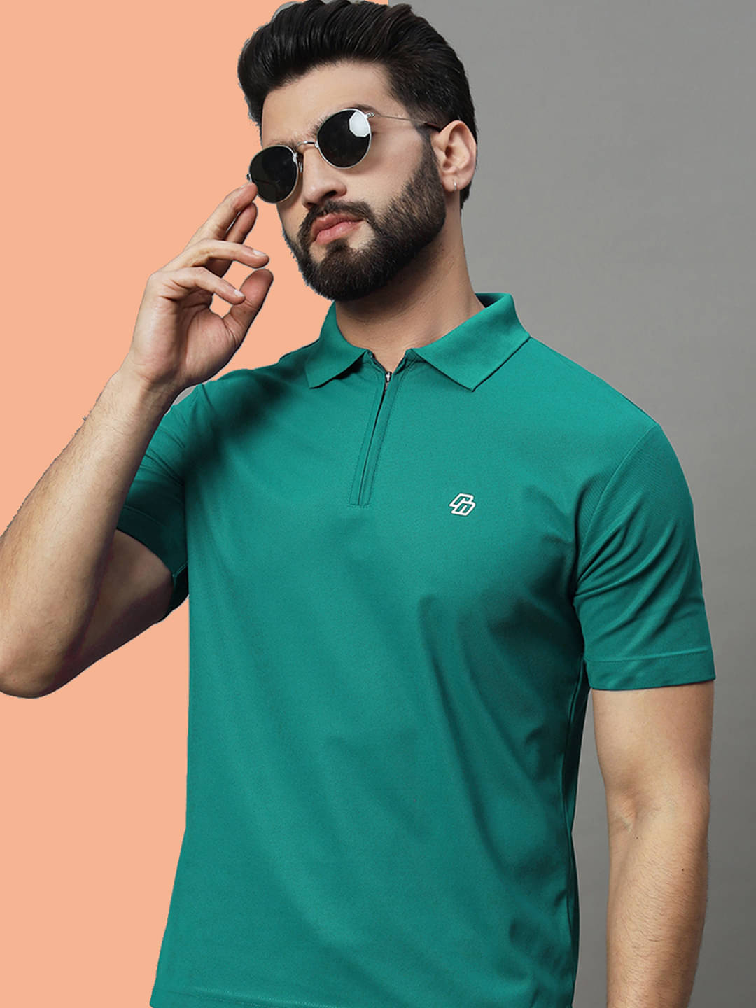 renuovo Pack of 1 Cotton Blend Regular Fit Solid Half Sleeves Men's Polo T Shirt ( Sea Green )     			renuovo Pack of 1 Cotton Blend Regular Fit Solid Half Sleeves Men's Polo T Shirt ( Sea Green )