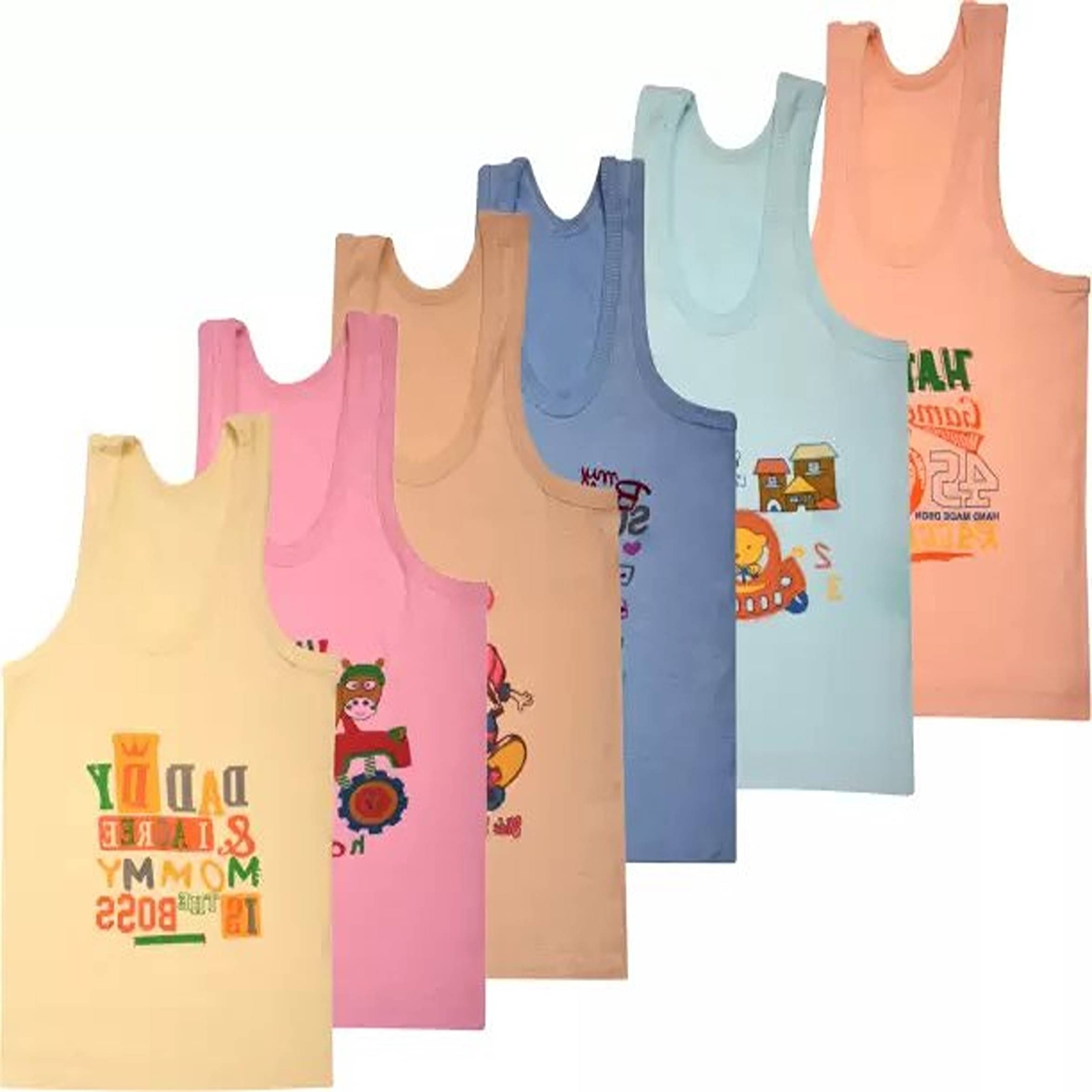 CAVENDRES Pack of 6 Boys Cotton Blend Vest ( Multicolor )     			CAVENDRES Pack of 6 Boys Cotton Blend Vest ( Multicolor )