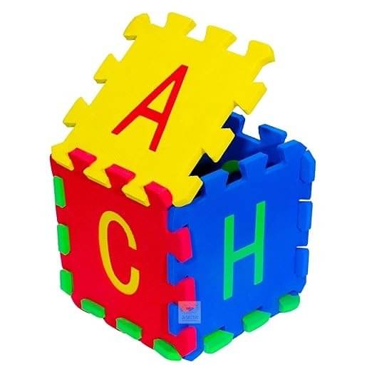     			Eclet Alphabets and Numbers EVA Foam Non Toxic Interlocking Puzzle Mat, 36 Pieces . 4X4 Inches Tiles, Total Coverage Area 2X2 feet