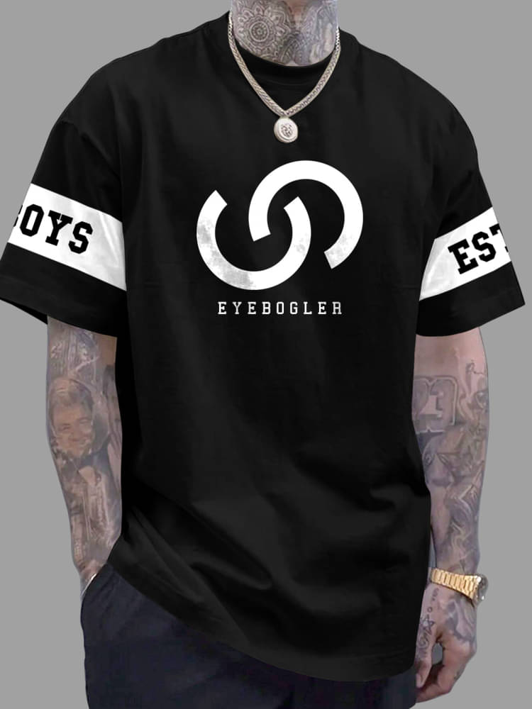 Eyebogler Cotton Blend Oversized Fit Printed Half Sleeves Men's Round T-Shirt - Black ( Pack of 1 ) Eyebogler Cotton Blend Oversized Fit Printed Half Sleeves Men's Round T-Shirt - Black ( Pack of 1 )