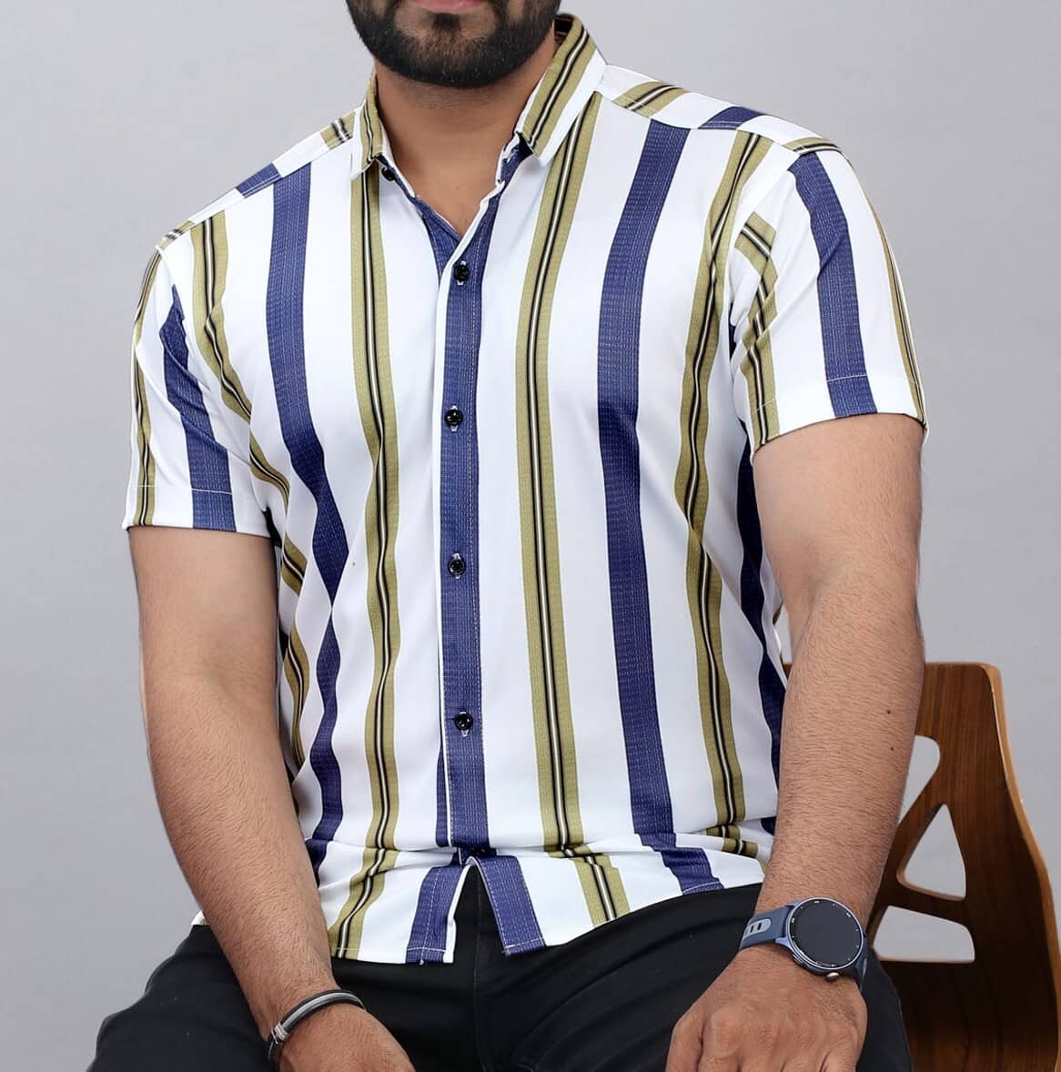 FABRIPPLE Poly Cotton Regular Fit Self Design Half Sleeves Men's Casual Shirt - White ( Pack of 1 )