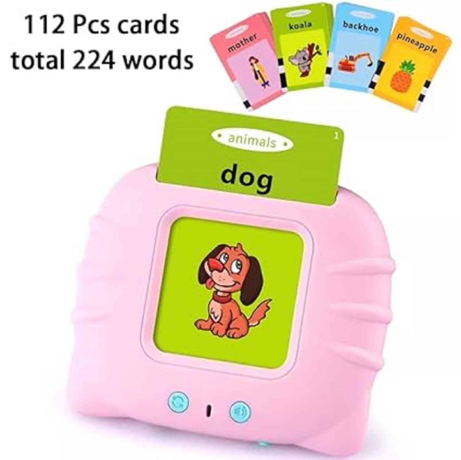     			Flash Cards, Talking Flash Cards, Educational Toys for 2 3 4 Years Old boy Girls, Talking Flsh Cards Learning Toys, Flash Cards for Babies, flashcards(Pink)