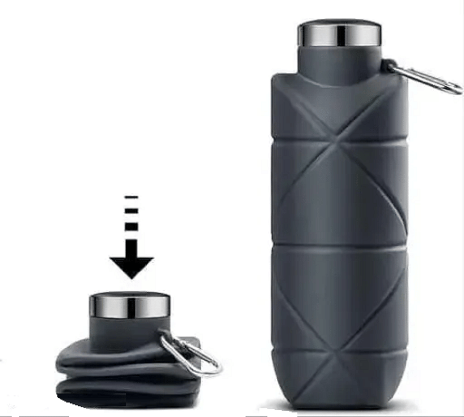 Gjshop Grey Silicone Water Bottle 700 mL ( Set of 1 )