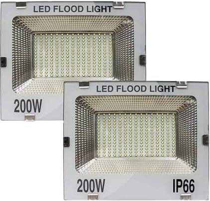 KCS LITE Cool Day Light 200W Watts Flood Light ( Pack of 2 ) KCS LITE Cool Day Light 200W Watts Flood Light ( Pack of 2 )