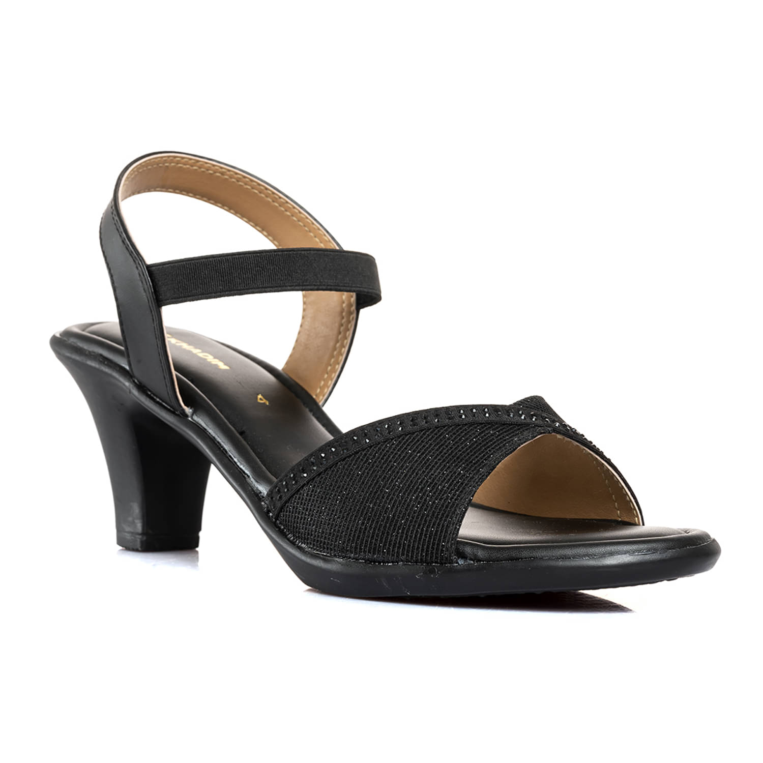     			KHADIM Black Women's Slip On Heels