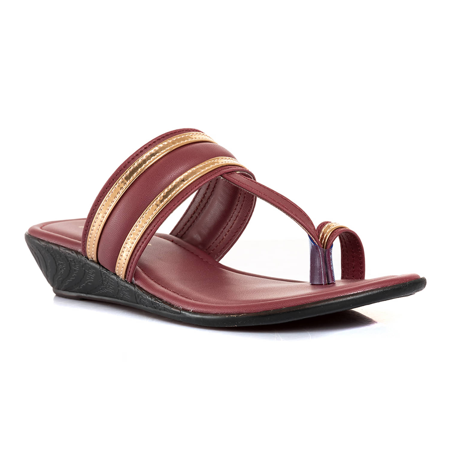 KHADIM Maroon Women's Slip On Heels     			KHADIM Maroon Women's Slip On Heels