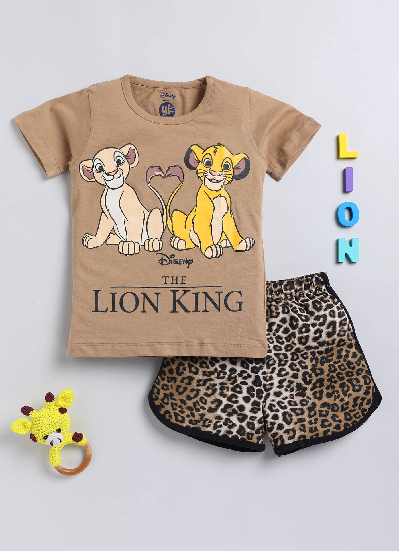 Lazy Shark Pack of 1 Girls Cotton Blend T-shirt & Shorts ( Brown ) Lazy Shark Pack of 1 Girls Cotton Blend T-shirt & Shorts ( Brown )
