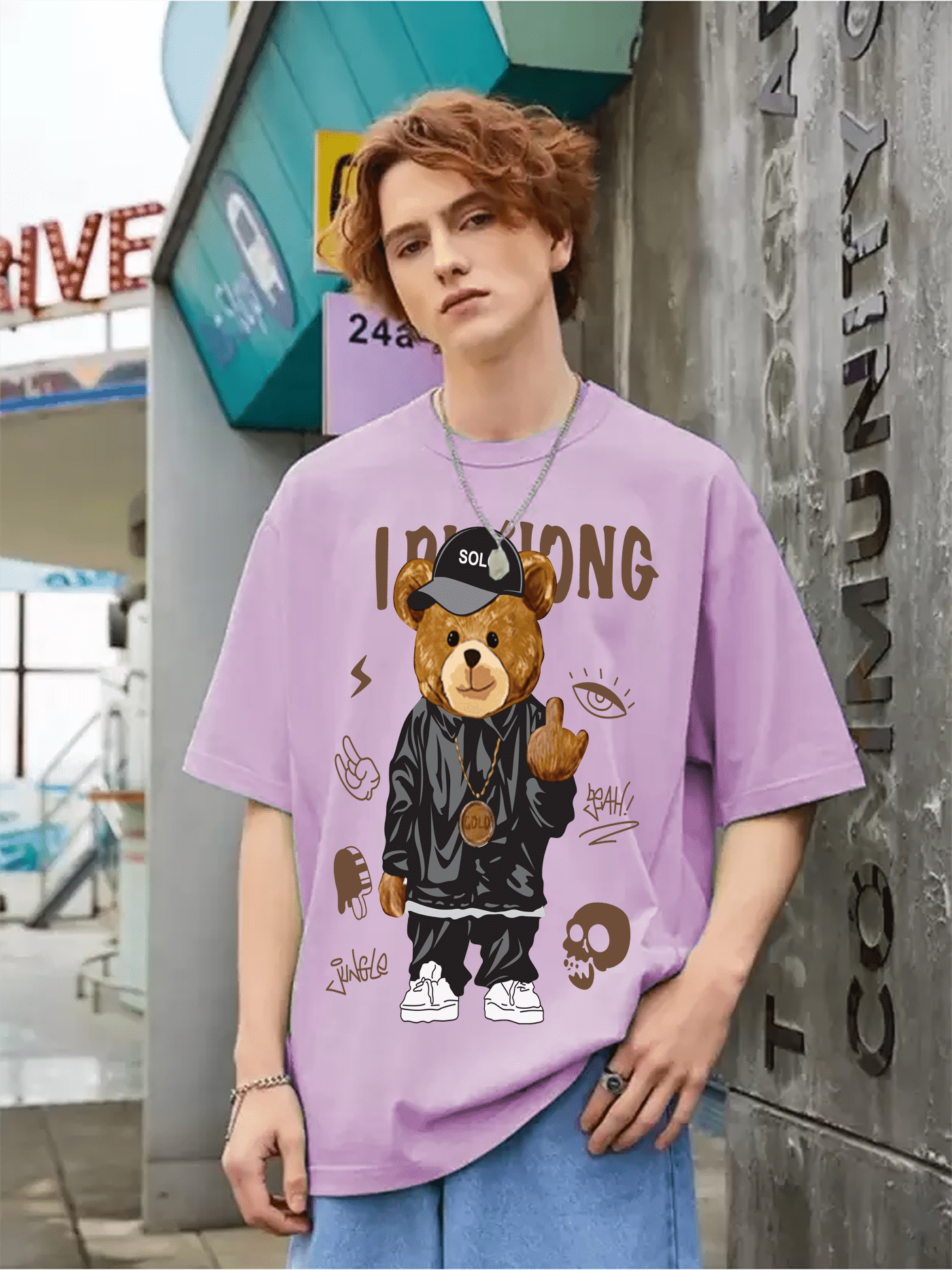 MANLINO Cotton Blend Oversized Fit Printed Half Sleeves Men's Round T-Shirt - multicolor4 ( Pack of 1 ) MANLINO Cotton Blend Oversized Fit Printed Half Sleeves Men's Round T-Shirt - multicolor4 ( Pack of 1 )