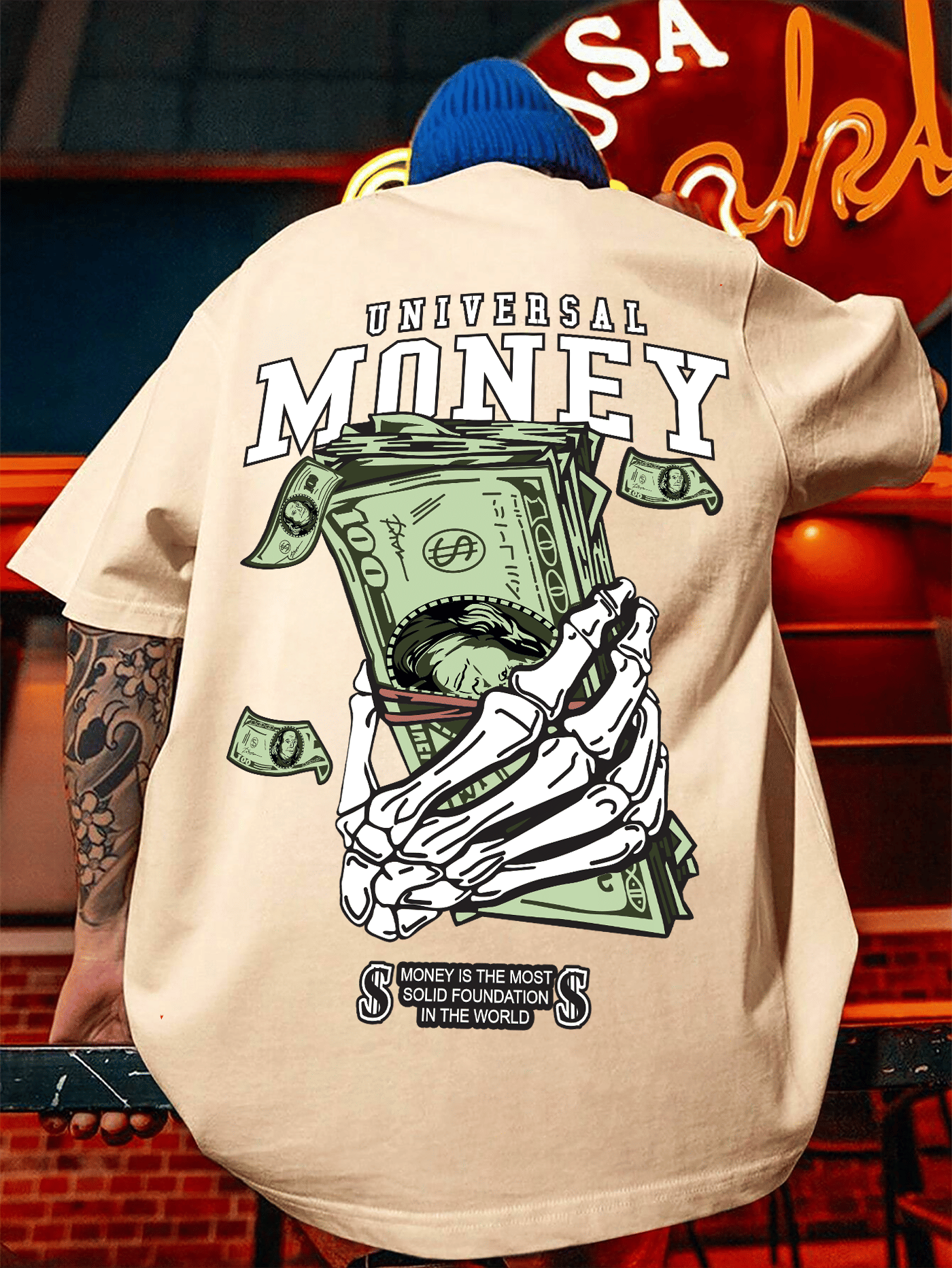 MANLINO Cotton Blend Oversized Fit Printed Half Sleeves Men's Round T-Shirt - multicolor2 ( Pack of 1 )     			MANLINO Cotton Blend Oversized Fit Printed Half Sleeves Men's Round T-Shirt - multicolor2 ( Pack of 1 )