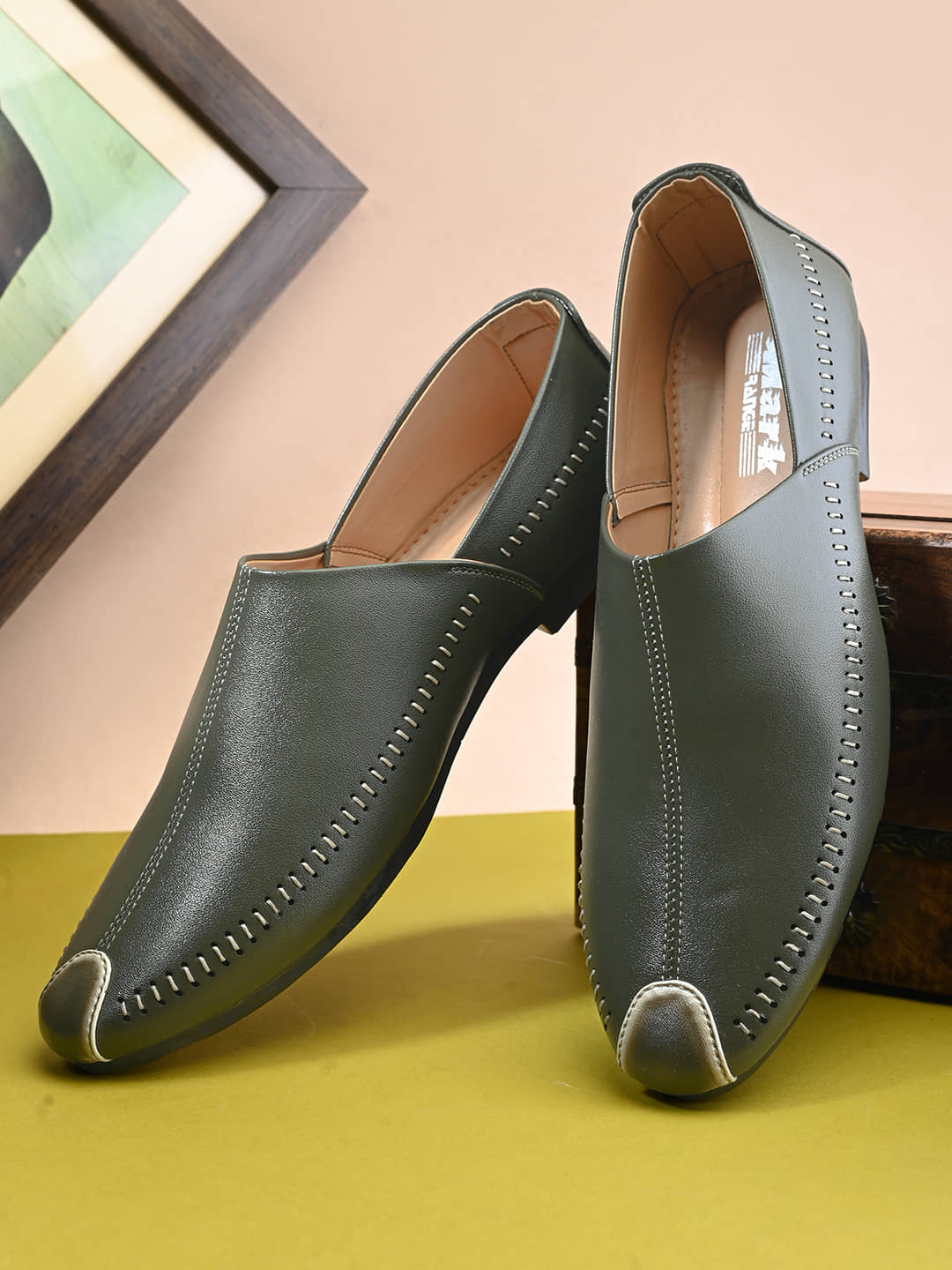 MARKRANGE Green Men's Jutti - Ethnic Shoes | Buy online on ZillyBuy