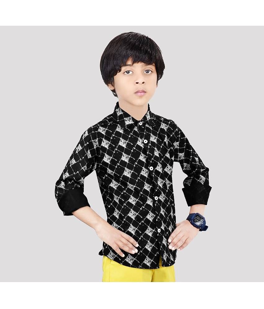 Made In The Shade Pack of 1 Boys 100% Cotton Shirt ( Black )