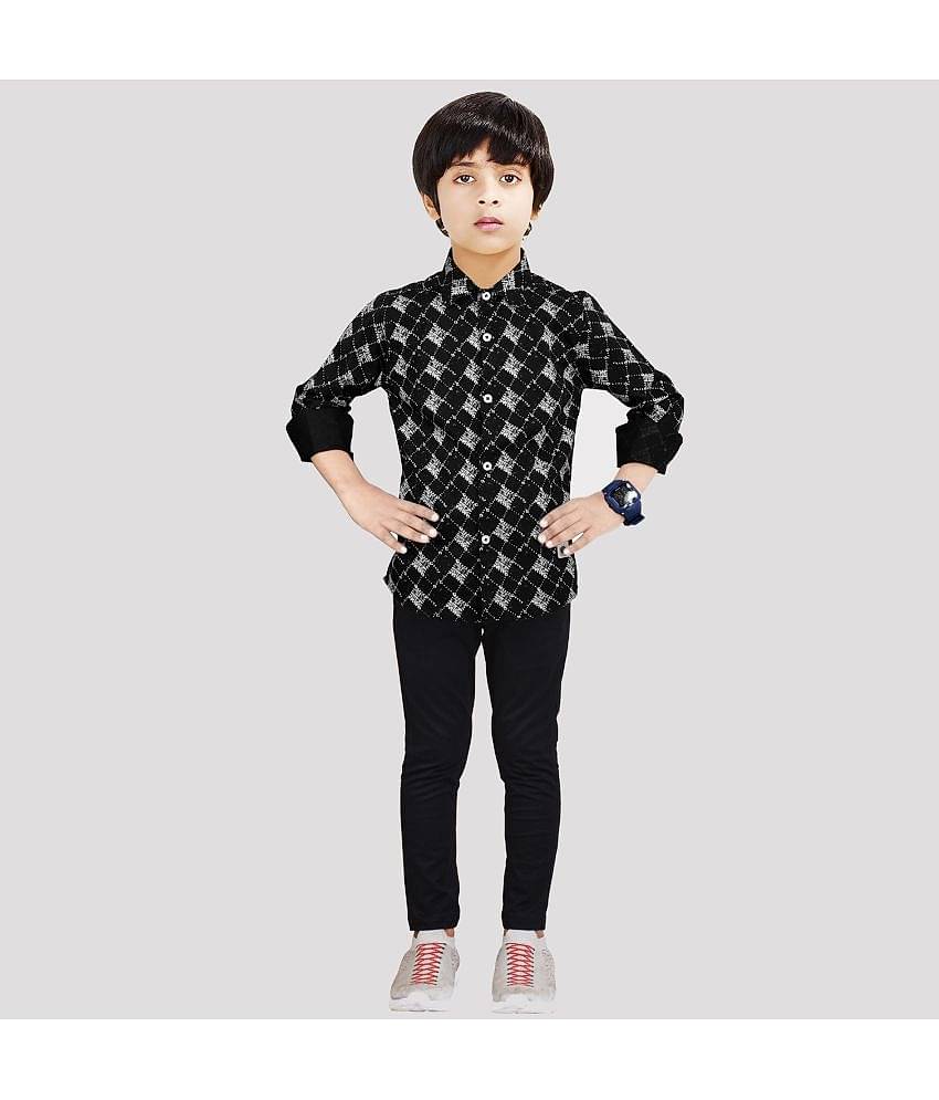 Made In The Shade Pack of 1 Boys 100% Cotton Shirt ( Black )