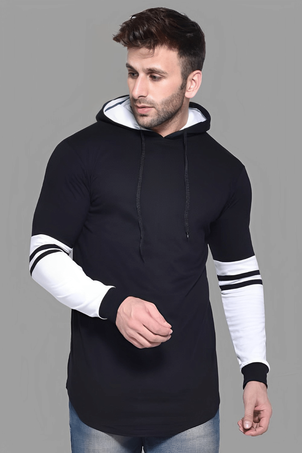 risemax Cotton Blend Regular Fit Colorblock Full Sleeves Men's Hooded T-Shirt - Multicolor15 ( Pack of 1 ) risemax Cotton Blend Regular Fit Colorblock Full Sleeves Men's Hooded T-Shirt - Multicolor15 ( Pack of 1 )